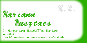 mariann musztacs business card